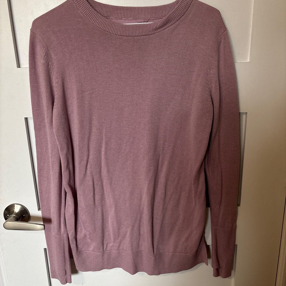 Lululemon Women's Crewneck Cardigan in Dusty Rose CrissCross Back